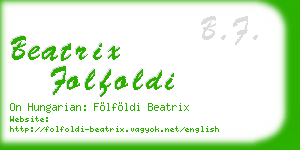 beatrix folfoldi business card