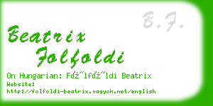 beatrix folfoldi business card